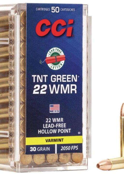 CCI TNT Green Rimfire Ammunition .22 WMR 30 gr. HP 2050 fps 50/ct
