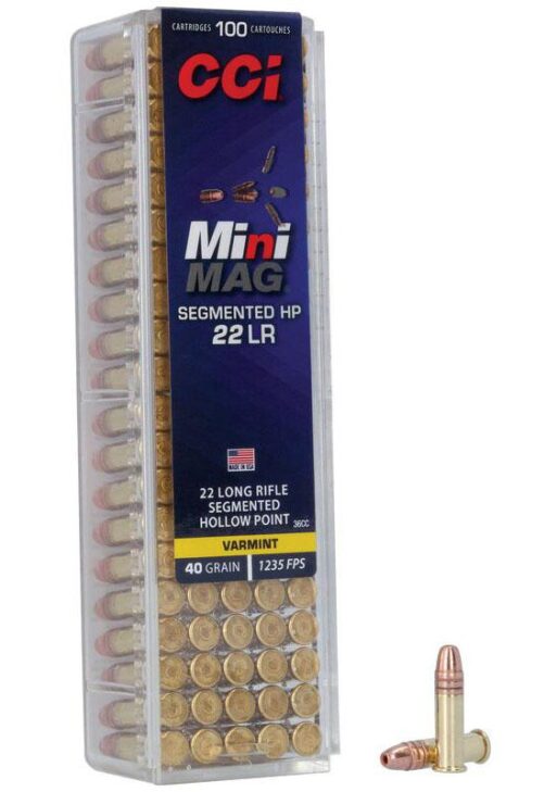 CCI Mini Mag Rimfire Ammunition 22 LR 40 gr SHP 1235 fps 100/ct