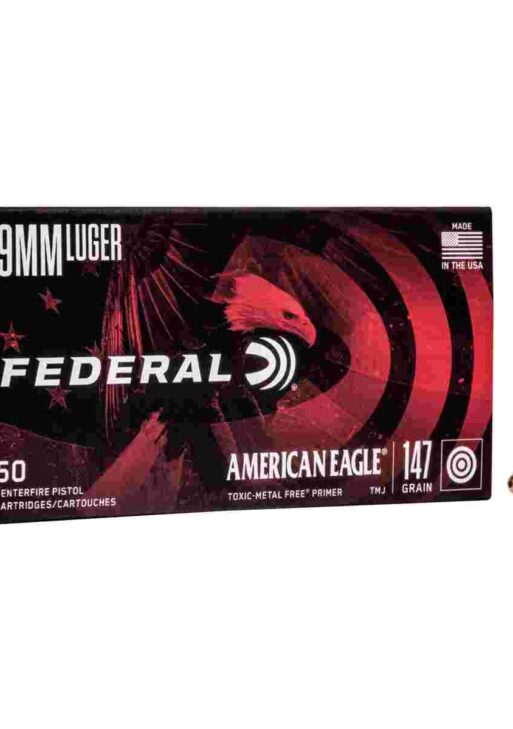American Eagle IRT Handgun Ammunition 9mm Luger 147 gr. TMJ 1000 fps 50/ct