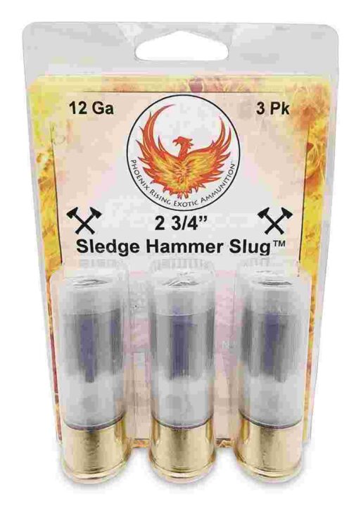 Phoenix Rising Sledge Hammer - Large HP Slug Shotshell 12ga 2-3/4" 685gr Slug 3/ct