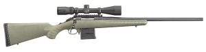 Ruger 26952 American Predator Full Size 204 Ruger 10+1 22" Matte Black Threaded Barrel, Matte Black Picatinny Rail Steel Receiver, Fixed Moss Green Synthetic Stock, Vortex Crossfire II 4-12x44mm