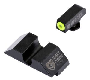 Night Fision GLK001014YGZ Tritium Night Sights For Glock  Green Tritium Yellow Outline Front Sight- Black/Blank Rear Sight Glock 17/17L/19/22