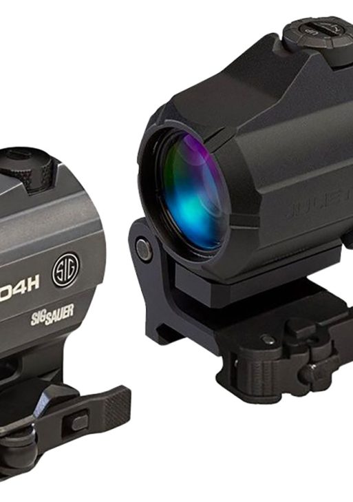 Sig Sauer Electro-Optics SORJ43111 Romeo4 and Juliet4 Combo Kit Graphite/Black 1x/4x 20mm/24mm 2 MOA Red Ballistic Circle Dot Reticle