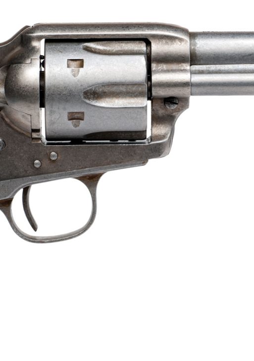 Cimarron RS410 Hollywood Series Rooster Shooter 45 Colt (LC) 6 Shot, 4.75" Trail Worn Blued Steel Barrel, Cylinder & Frame, Wide Front Sight, Aged-Looking Orange Finger Grooved Grip