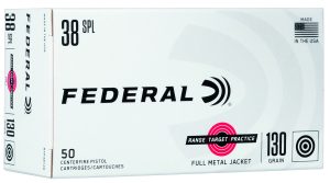 Federal RTP38130 Range & Target  38Special 130gr Full Metal Jacket 50 Per Box/20 Case