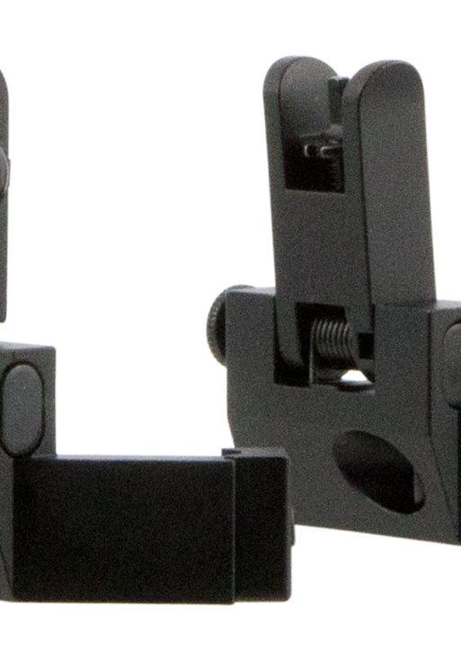 TacFire IS003 45 Degree Flip Up Iron Sight/Springloaded  Black Anodized Front and Rear for AR-Platform