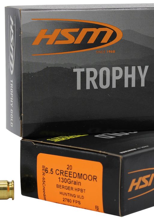 HSM 65CRD130VLD Trophy Gold Extended Range 6.5 Creedmoor 130 gr Berger Hunting VLD Match 20 Per Box/ 25 Case