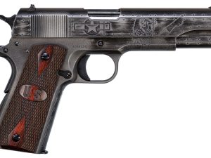 Thompson 1911BKOWC1 1911 Victory Girls 45 ACP 5" 7+1 Worn Black/Gray Cerakote Steel Checkered Wood w/US Logo Grip