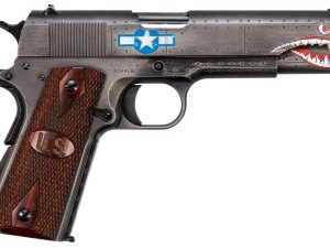 Thompson 1911BKOWC3 1911 Squadron Special Edition WW2 45 ACP 5" 7+1 Black/Gray Cerakote Checkered Wood w/US Logo Grip