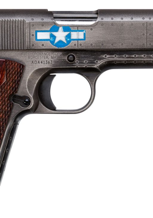 Thompson 1911BKOWC3 1911 Squadron Special Edition WW2 45 ACP 5" 7+1 Black/Gray Cerakote Checkered Wood w/US Logo Grip