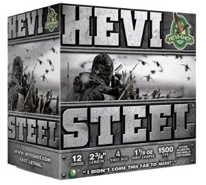HEVI-Shot HS61224 HEVI-Steel  12Gauge 2.75" 1 1/8oz 4Shot 25 Per Box/10 Case