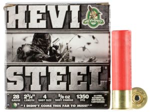 HEVI-Shot HS62804 HEVI-Steel  28Gauge 2.75" 5/8oz 4Shot 25 Per Box/10 Case