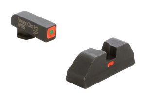 AmeriGlo GL616 CAP Sight Set for Glock  Green Tritium Orange Outline Front Sight Orange-Bar Rear Sight