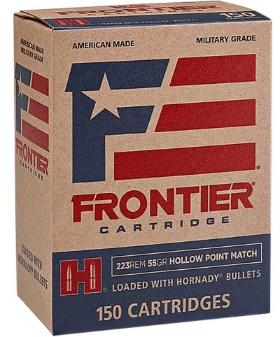 Frontier Cartridge FR1415 Military Grade Centerfire Rifle 223Rem 55gr Hollow Point Match 150 Per Box/8 Case