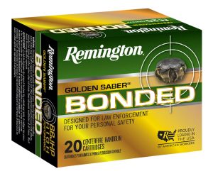 Remington Ammunition 29365 Golden Saber Bonded  40S&W 180gr Bonded Brass Jacketed Hollow Point 20 Per Box/25 Case