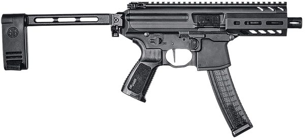 Sig Sauer PMPX4B9 MPX K  9mm Luger Caliber with 4.50" Barrel, 30+1 Capacity, Black Hard Coat Anodized Metal Finish, Folding Pivoting Contour Brace Stock & Black Polymer Grip Right Hand