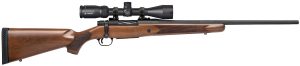 Mossberg 27939 Patriot w/Optic Full Size 243 Win 5+1, 22" Matte Blued Fluted Steel Barrel & Receiver, Walnut Fixed Stock, Vortex Crossfire II 3-9x40mm Scope