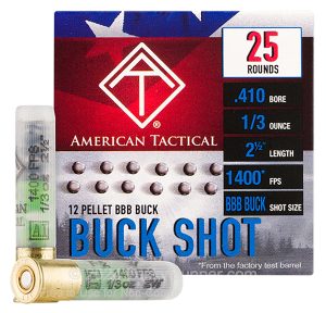 ATI ATIAC410BBB Shotshell  410Gauge 12Pellets BBBShot 25 Per Box/10 Case