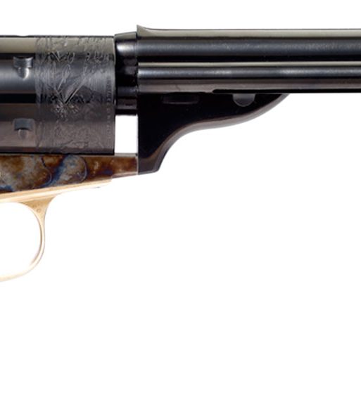 Taylors & Company 550714 Cavalier Open-Top 38 Special Caliber with 7.50" Blued Finish Barrel, 6rd Capacity Blued Finish Cylinder, Color Case Hardened Finish Steel Frame & Black Polymer Grip