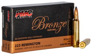 PMC 223SP Bronze  223Rem 55gr Pointed Soft Point 20 Per Box/10 Case