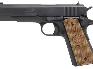 Iver Johnson Arms 1911A19 1911 A1  9mm Luger 9+1 5" Black Steel Barrel, Matte Black Serrated Steel Slide, Matte Black Steel Frame w/Beavertail, Checkered Double Diamond Walnut Grip
