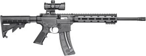 Smith & Wesson 12722 M&P15 Sport OR 22 LR 25+1 16.50" Matte Black Barrel, Optic Ready w/Red & Green Dot Optic Receiver, Black 6 Position Stock