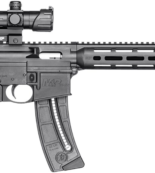 Smith & Wesson 12722 M&P15 Sport OR 22 LR 25+1 16.50" Matte Black Barrel, Optic Ready w/Red & Green Dot Optic Receiver, Black 6 Position Stock