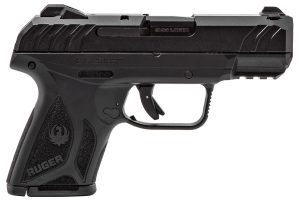 Ruger 3818 Security-9 Compact 9mm Luger  3.42" Barrel 10+1,Black Polymer Frame With Picatinny Acc. Rail, Black Oxide Steel Slide, Manual Safety