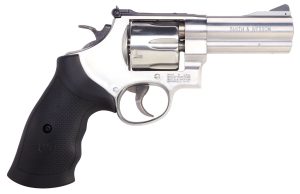 Smith & Wesson 12463 Model 610  N-Frame 10mm Auto/40 S&W 6 Shot 4" Stainless Steel Barrel, Cylinder &  Frame, Black Finger Grooved Grip, Internal Lock Safety, Exposed Hammer