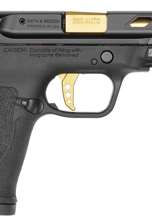 Smith & Wesson 12719 Performance Center M&P Shield EZ M2.0 380 ACP 3.80" 8+1 Black Black Armornite Stainless Steel Slide Black Polymer Grip Gold Colored Accents
