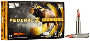 Federal P308S Premium  308Win 150gr Nosler Partition 20 Per Box/10 Case