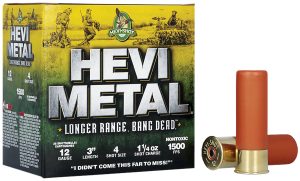 HEVI-Metal HS38004 HEVI-Metal Longer Range 12Gauge 3" 1 1/4oz 4Shot 25 Per Box/10 Case
