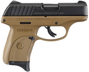 Ruger 3297 EC9s  9mm Luger Black Oxide Alloy Steel 3.12" Barrel 7+1, Flat Dark Earth  High Performance Glass-Filled Nylon Frame, Black Oxide Hardened Alloy Steel Slide