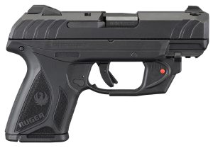 Ruger 3830 Security-9 Compact 9mm Luger  3.42" Barrel 10+1, Black Polymer Frame With Picatinny Acc. Rail, Black Oxide Steel Slide, Manual Safety, Includes Viridian Red Laser