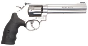 Smith & Wesson 12460 Model 648  K-Frame Frame 22 WMR 8 Shot 6" Stainless Steel Barrel, Cylinder & Frame, Black Finger Grooved Grip, Internal Lock Safety, Exposed Hammer