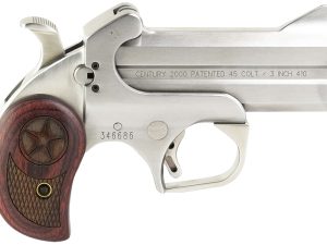 Bond Arms BAC2K Century 2000 45 Colt (LC)/410 Gauge 2rd 3.50"  Stainless Steel Double Barrel & Frame, Auto Extractor & Rebounding Hammer, Blade Front/Fixed Rear Sights, Rosewood Grip, Manual Safety