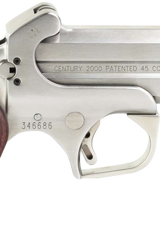Bond Arms BAC2K Century 2000 45 Colt (LC)/410 Gauge 2rd 3.50"  Stainless Steel Double Barrel & Frame, Auto Extractor & Rebounding Hammer, Blade Front/Fixed Rear Sights, Rosewood Grip, Manual Safety