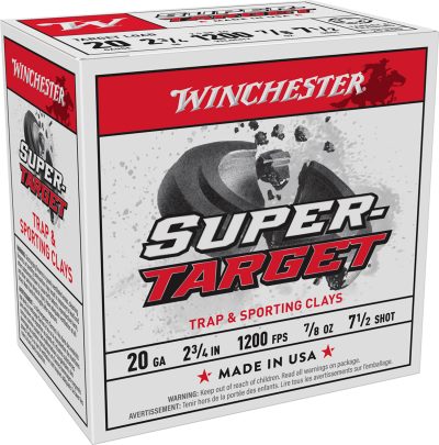 Winchester Ammo TRGT207 Super-Target  20Gauge 2.75" 7/8oz 7.5Shot 25 Per Box/10 Case