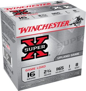 Winchester Ammo XU168 Super X Game Load 16Gauge 2.75" 1oz 8Shot 25 Per Box/10 Case