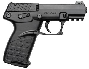 Kel-Tec P17BBLK P17  Compact Frame 22 LR 16+1 3.80" Black Steel Threaded Barrel, Black Serrated Slide, Black Polymer Frame w/Picatinny Rail, Textured Grip, Ambidextrous
