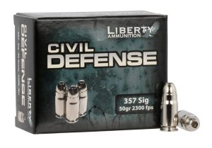 Liberty Ammunition LACD357SIG053 Civil Defense  357Sig 50gr Lead Free Fragmenting Hollow Point 20 Per Box/50 Case