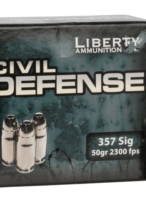 Liberty Ammunition LACD357SIG053 Civil Defense  357Sig 50gr Lead Free Fragmenting Hollow Point 20 Per Box/50 Case