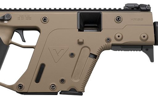 Kriss USA KV45CFD22 Vector CRB G2 45 ACP 10+1 16" Black Barrel Shroud, FDE Rec & Fixed Stock, Black California Paddle Grip, Flip Up Sights