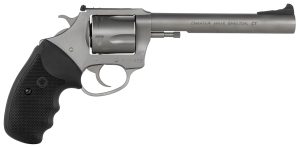 Charter Arms 74460 Bulldog Target Large 44 Special, 5 Shot 6" Matte Stainless Steel Barrel, Cylinder & Frame w/Black Finger Grooved Rubber Grip