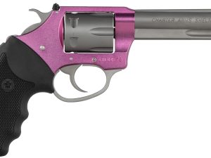 Charter Arms 52232 Pathfinder Lite 22 LR 8 Shot, 4.20" Matte Stainless Steel Barrel & Cylinder, Pink Aluminum Frame w/Black Finger Grooved Rubber Grip, Exposed Hammer