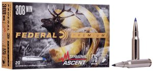 Federal P308TA1 Premium Terminal Ascent 308Win 175gr 20 Per Box/10 Case