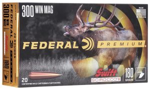 Federal P300WSS1 Premium  300WinMag 180gr Swift Scirocco II 20 Per Box/10 Case