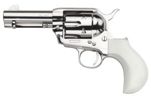 Taylors & Company 200073 1873 Cattleman 357 Mag Caliber with 3.50" Barrel, 6rd Capacity Cylinder, Overall Nickel-Plated Finish Steel & Ivory Birdshead Synthetic Grip