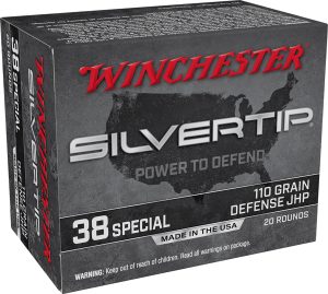 Winchester Ammo W38ST Silvertip  38Special 110gr Silvertip Jacket Hollow Point 20 Per Box/10 Case