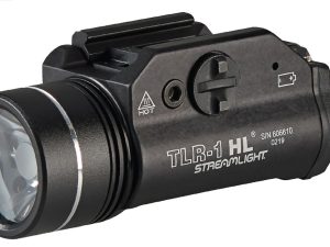 Streamlight 69889 TLR-1 HL Black Anodized Aluminum, 1,000 Lumens White LED Bulb, 283 Meters Beam, Picatinny Rail/Rail Clamp Mount